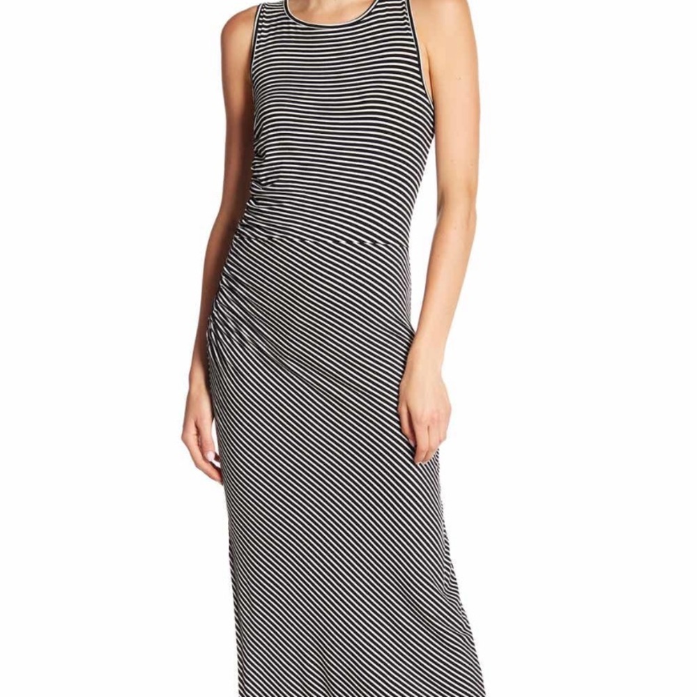 Bobeau stripped black and white maxi dress sz XL